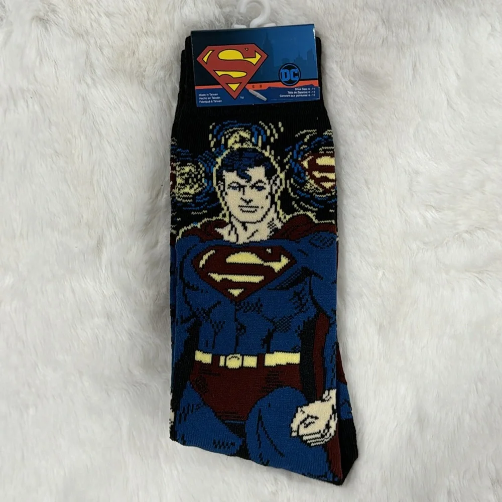 DC Comics Superhero Socks Batman Superman Flash Shoe Size 6-11 Adult